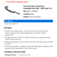 thumbnail image 2 of Front Left Outer Tie Rod End - Compatible with 2005 - 2009 Saab 9-7x 2006 2007 2008, 2 of 2