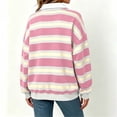 thumbnail image 6 of AHTJRT Y2k Women Striped Rugby Shirt Long Sleeve Collared Oversized Sweatshirt Vintage Jersey Streetwear Top Casual Loose Outdoor Sports Golf Pullover, 6 of 8