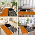 thumbnail image 4 of Area Rugs 2.7'x5', Orange Black Carpet Runner Indoor Outdoor Rugs Home Decor Aesthetic, Farmhouse Striped Modern Abstract Art Non Slip Mats Washable Accent Rug for Living Room Bedroom, 4 of 8