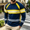 thumbnail image 2 of Men Long Sleeve Tee Shirts For Outdoor Activities Casual Athletic Pullover Tops Yellow XXXXXL, 2 of 4