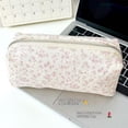 thumbnail image 6 of BESEW7 Pencil Bag, Extra Large Thick Canvas Stationery Pouch with Floral Design, Portable Zipper Pen Case for Rulers and Correction Tape, 6 of 9
