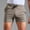 Khaki, variant on Mens Athletic Shorts Qiggri Men Solid Fashion Pockets Sports Elastic Mid-Waist Lace-Up Middle Waist Shorts