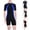 Style3-Blue girl swimsuits, variant on Boys Girls One Piece Swimsuit Quick Dry Short Sleeve Swimwear Zipper Rash Guard Surfing Bathing Suit Color Block Swimsuit UPF 50+
