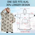 thumbnail image 4 of Oversized Wearable Blanket Hoodie,Beige Antelope Head Pattern Sherpa Blanket Hoodie with Super Pockets,Super Warm Fuzzy Pullover for Women & Men, 4 of 6