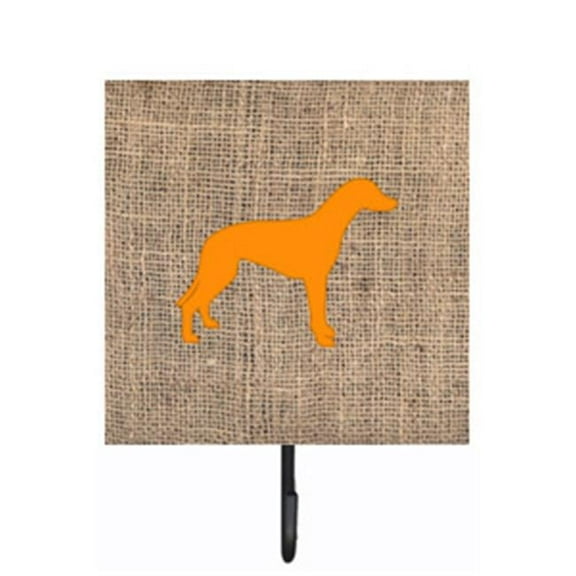 Greyhound Burlap And Orange Leash Or Key Holder
