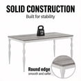 thumbnail image 4 of Rustic Farmhouse Dining Table for 6-8 - 78'' Rectangular Wooden Table - Heavy Duty Metal Legs - Large Water & Mark Resistant Top - Washed Gray & White, 4 of 8
