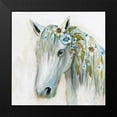 thumbnail image 2 of Vertentes, Jeanette 20x20 Black Modern Framed Museum Art Print Titled - Lovely II Blue Flowers, 2 of 5