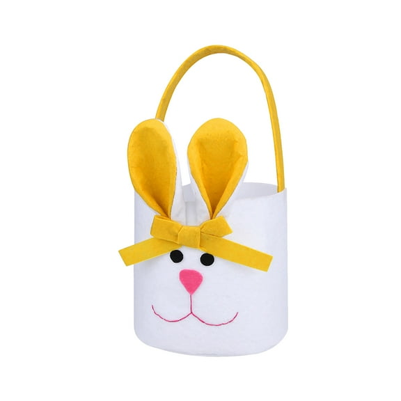 Gallickan Easter Baskets for Kids, Easter Party Gift Candy Bag Present Home Accessory for Easter Egg Hunt Kids Classroom Party Favor, Yellow