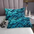 thumbnail image 3 of Erosebridal Gradient Honeycomb Coverlet Set King,Neon Geometry Bedding Set,Boys Room Decorative,3-Piece, 3 of 5