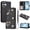 Black, variant on Wallet Case For iPhone 16, Elegant 3D Floral Pearl Heart Bling Rhinestone PU Leather Flip Cover with Card Holder Wrist Strap Kickstand & Magnetic Closure for Women Girls, Black