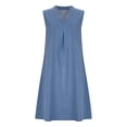 thumbnail image 5 of Avirosel Women's Sleeveless Denim Mini Dress V Neck Casual Jean Dress Summer Beach Vacation Daily Outfits, 5 of 7
