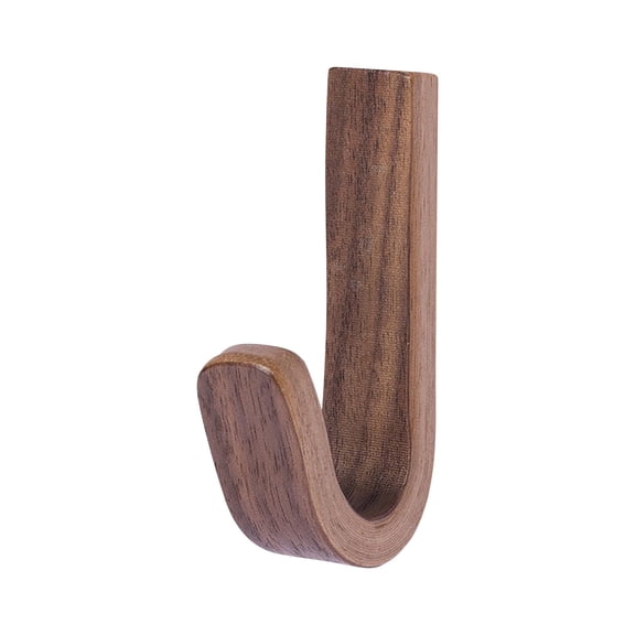 Hangers Walnut Wood Adhesive Hook No Drill Wall Mounted Space Saving for Clothes Hats Bags Door Wall