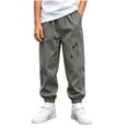 thumbnail image 2 of Antinious Toddler Boys Girls Stylish Elastic Waist Pocket Jogger Cargo Outdoor Full Length Pants, 2 of 5