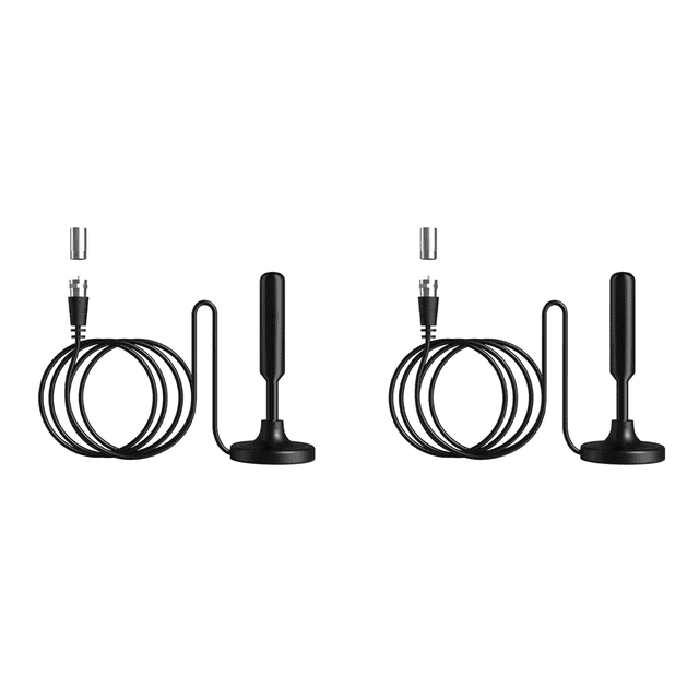 2X Antenne TV HDTV-T Antenne TV Numérique Haute Gain pour Réception de Signal TV Intelligente Intérieure Extérieure