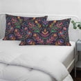 thumbnail image 4 of Mexico Flower Throw Pillow Covers, Abstract Geometric Colorful Floral Plant Soft Breathable Pillow Cases with Invisible Zipper for Sleeping, Toddler Pillowcases for Couch Bed Sofa Chair 12x20 Inches, 4 of 9