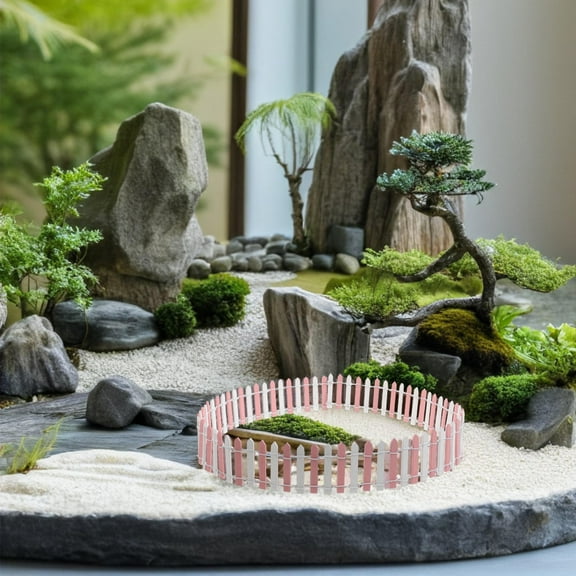 AURARMLET Miniature Garden Ornaments Mini Wood Fence Rustic Charm Model Builders Outdoor Use 1Pack