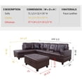 thumbnail image 2 of Ainehome Faux Leather Storage Ottoman Bench Rectangular Footrest with Foam Padded Seat, Brown, 2 of 3