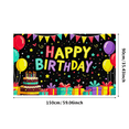 thumbnail image 2 of Colorful Happy Birthday Banner with Balloons Cake and Gifts Background Backdrop Party Decoration for Birthday Party Photography Props and Home Decorations, 2 of 7