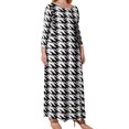 thumbnail image 2 of Large Size Black And White Ripple Long Sleeved Dress Women Dress for Parties Elegant Chic Evening Dresses, 2 of 7
