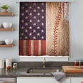 thumbnail image 5 of American Flag Vintage Sheer Curtains 72 Inches Long, Farmhouse Baseball Blue Red Light Filering Curtains, Breathable Simi Curtain Privacy Drapes for Living Room Bedroom Lightweight Window Treatment, 5 of 9