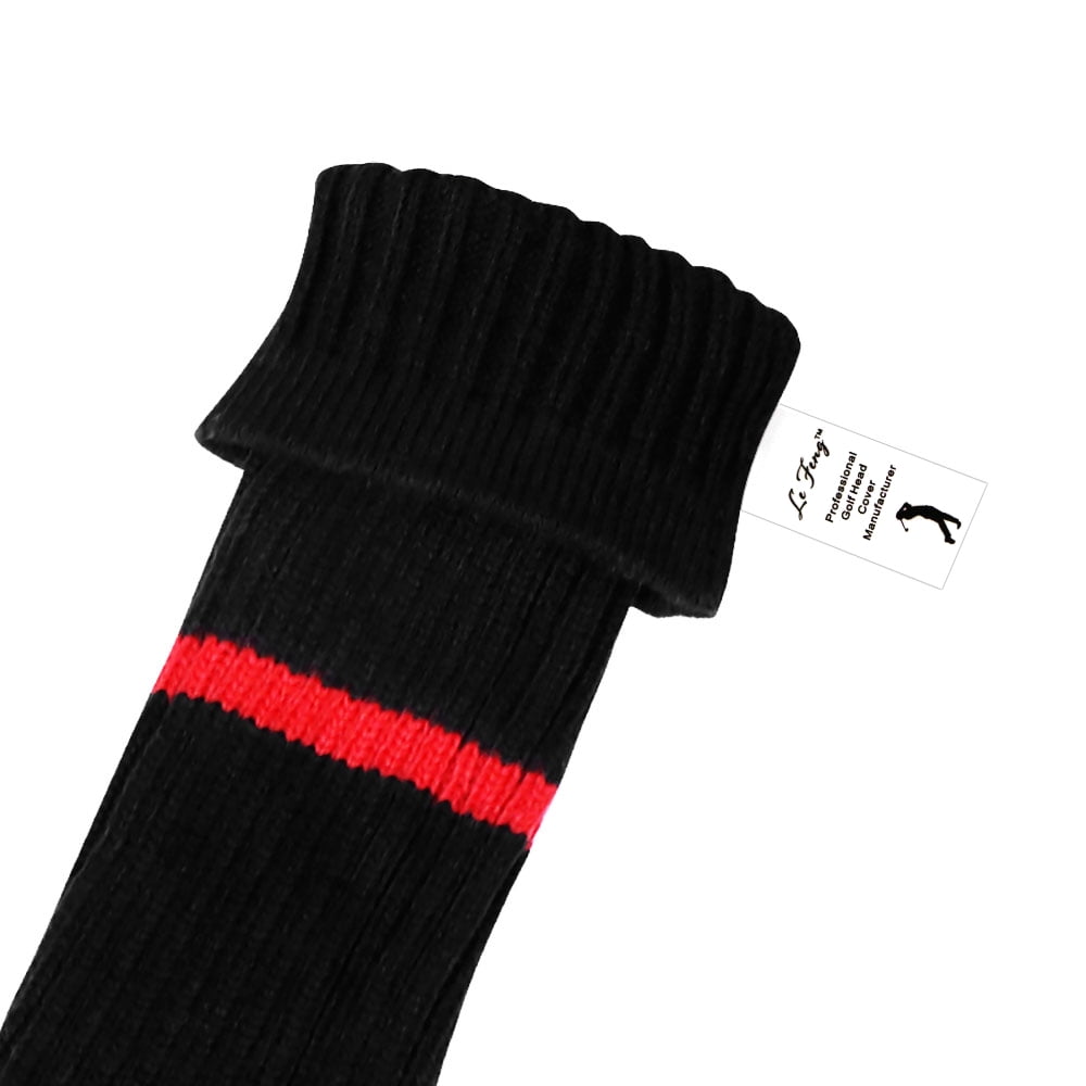 LeFeng 3Pcs Golf Club Head Covers Set Knitted Golf Head Covers for 460cc Driver Fairway Woods and Hybrid with Cute Pom Pom and Number Tag