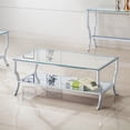 thumbnail image 2 of Saide Rectangular Glass Top Coffee Table Chrome, 2 of 6