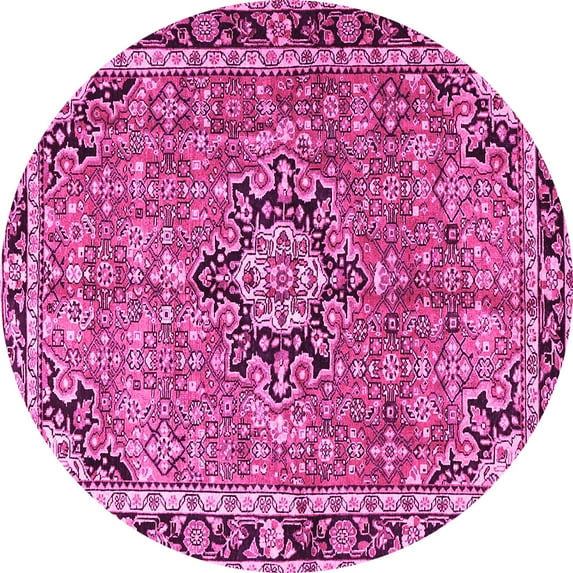 Ahgly Company Indoor Round Persian Pink Traditional Area Rugs, 7' Round
