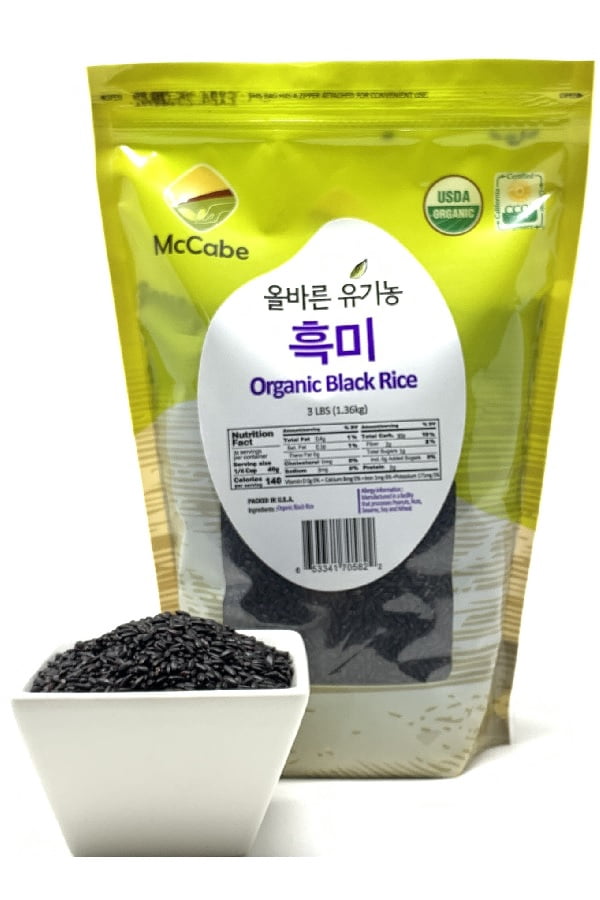 McCabe Black Rice - Gluten Free Black Rice Organic- Rich in Fiber & Minerals | USDA and CCOF Certified | Packed in USA | 48 Oz (3 Lbs)