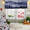 thumbnail image 6 of Navy Blue Ombre Mountain Valances for Windows, Decorative Rod Pocket Window Valance Curtains, Nature Abstract Art Marble Short Curtain Drapes for Kitchen/Bathroom/Living Room, 2 Panels, 54" W x 18" L, 6 of 8