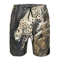 thumbnail image 3 of Logiee Graceful Snow Leopard Print Mens Swim Trunks Quick Dry Board Shorts,Breathable Hawaii Beach Shorts Swimwear Bathing Suits-Large, 3 of 6