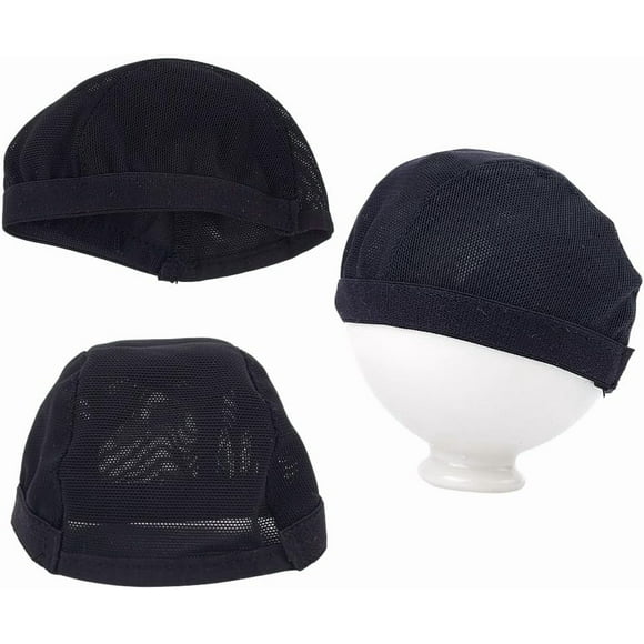 4 Pcs Wig Net Caps DIY Mini Wig Hair Set Fishnet Wig Caps Mesh Caps Hairdressing Accessory Closed End Hair Mesh Net Wig Caps for Wigs Making Accessories Black