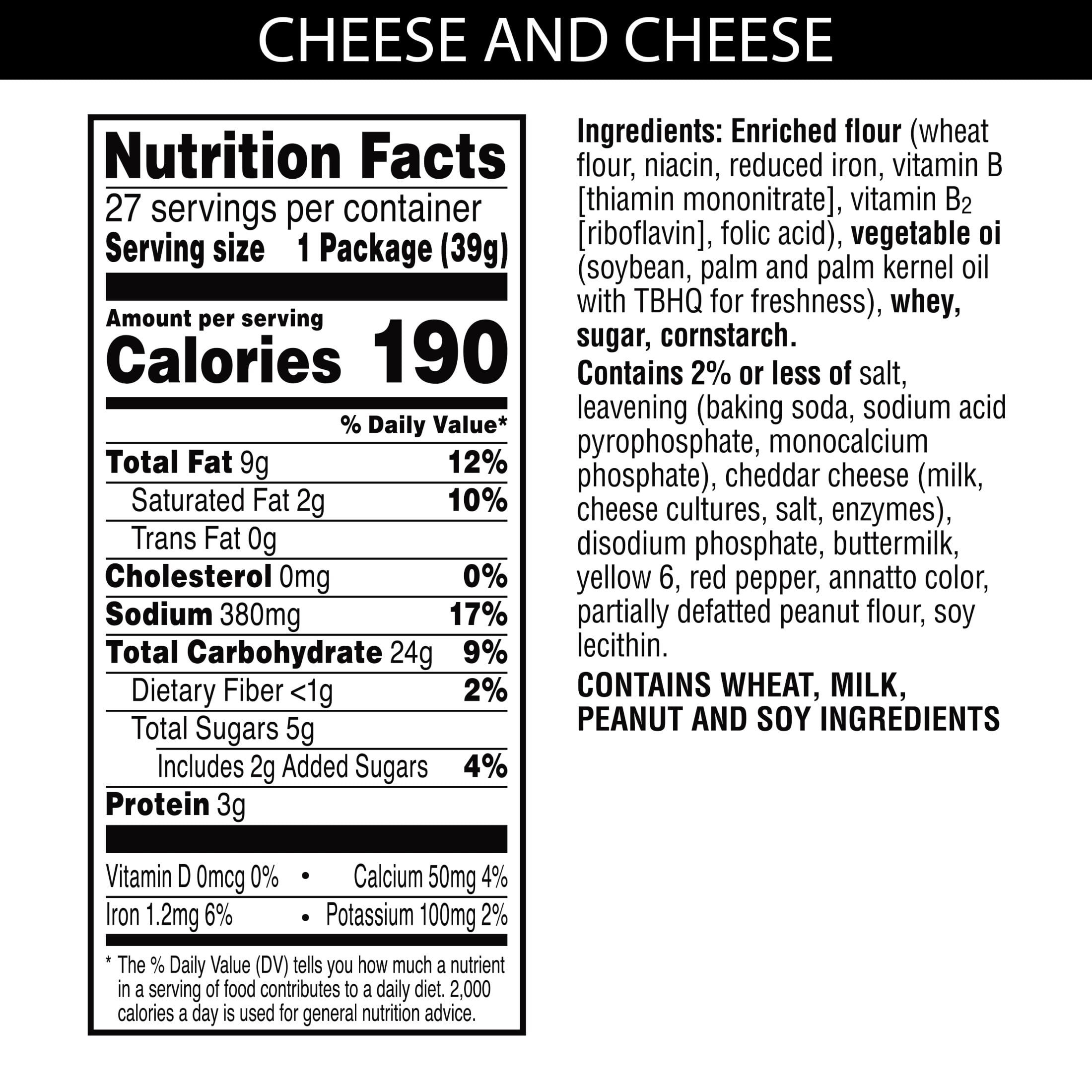 Austin Cheddar Cheese on Cheese Sandwich Crackers, Single Serve Snack Crackers, 27 Count