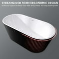 thumbnail image 5 of TOBILI 55 x 28 x 23 inch Acrylic Freestanding Bathtub with Overflow and Drain,Gloss Black, 5 of 9