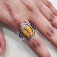 thumbnail image 5 of Natural Bumblebee Jasper Ring, Bumblebee Jasper Ring, Birthstone, Bohemian Band, 925 Sterling Silver, Womens Ring, Christmas, Thanksgiving, Handmade, Statement Jewelry, Natural Gemstone Ring, 5 of 8