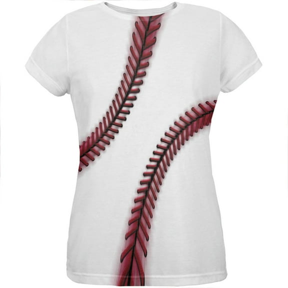 Fastball Baseball All Over Womens T Shirt Multi 2XL