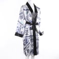 thumbnail image 6 of Sedceaty Women's Satin Robe, Trendy Dollar Print Long Sleeve Silky Kimono Bathrobe Sleepwear with Belt, 6 of 6