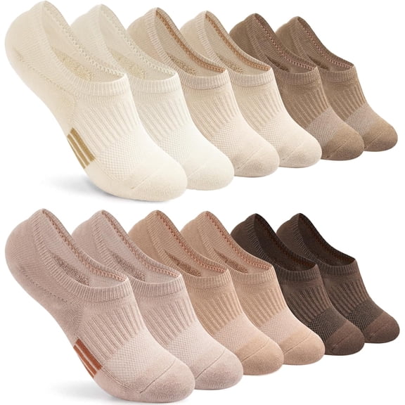 OQRKI No Show Socks Womens Cushioned Low Cut Athletic Hidden Liner for Sneakers Ankle Invisible Running Socks 4/6 Pairs
