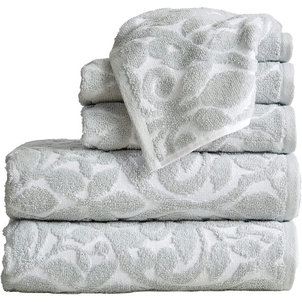 100 Cotton Jacquard Bathroom Towels. Absorbent QuickDry Plush Bath Towels. Cassie Collection