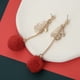 thumbnail image 2 of par de aretes colgantes navideños para mujer, lindos hechos a mano, 2 of 5