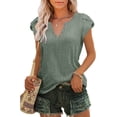 thumbnail image 1 of Camisa Casual para Mujer, Tops de Verano para Mujer, Blusa de Verano para Mujer de Jacquard, Tops de Manga Corta para Mujer, diseño de Clase Mundial, 1 of 5