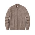 thumbnail image 7 of FRSASU Men's Suede Bomber Jacket Zip‑Up Stand Collar Long Sleeve Casual Lightweight Outerwear with Side Pockets Brown, 7 of 7