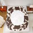 thumbnail image 4 of Manfei Retro Cow Print Fitted Sheet Full 3 Pieces,Minimalist Animal Pattern Bed Set,Beige Cream Brown,1 Fitted Sheet and 2 Pillowcases, 4 of 6