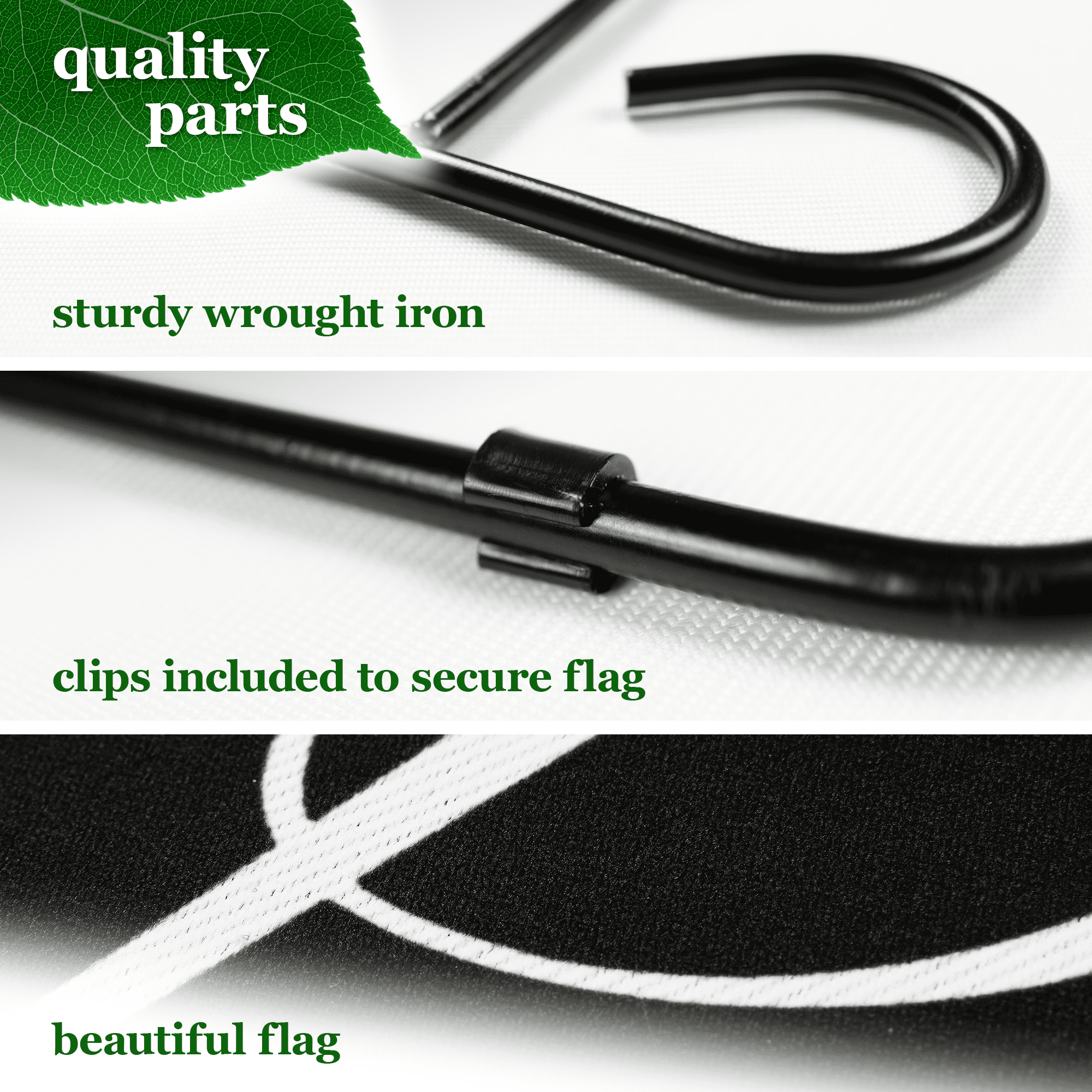 G128 Combo Pack Garden Flag Stand Black 36x16IN & Garden Flag With God All Things Possible Printed 12x18IN Double Sided Yard Garden Lawn Decoration