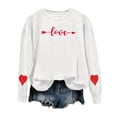 thumbnail image 4 of Valentines Crewneck Sweatshirts Women Love Heart Graphic Shirts Casual Long Sleeve Valentines Day T Shirt Classic Fit Pullover Tops Women Sweatshirt, 4 of 4