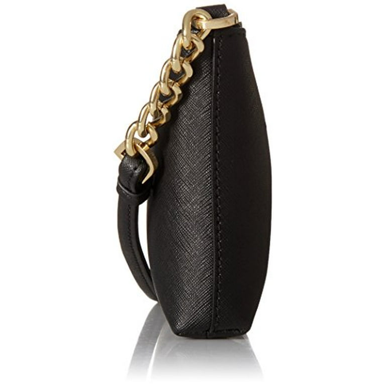 Calvin Klein Hayden Key Item Saffiano Top Zip Chain Crossbody, Black/Gold 