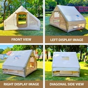 4-6 People for Camping Inflatable Tent, Glamping Tent with Stove Jack , 4 Seasons available Waterproof Blow Up Tent