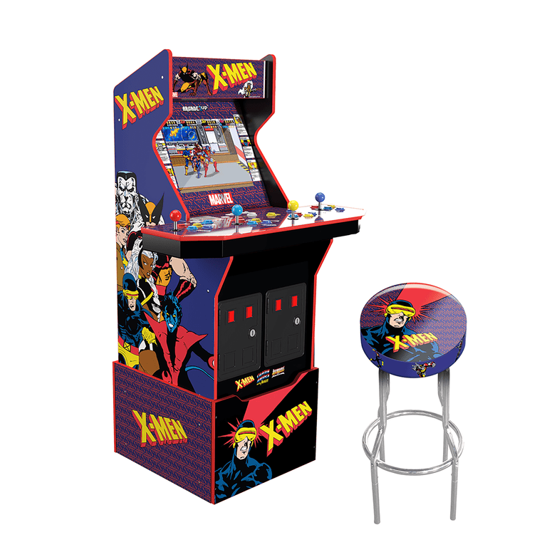 Pre-Owned Arcade1Up X-Men 4-Player Arcade with Riser, Lit Marquee