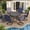 Black Table-Blue Chairs, variant on VOXBIN Outdoor Patio Dining Set for 4 including 41 Inch Round Table with Umbrella Hole and Patio Swivel Chairs, Black Table and Blue Chairs