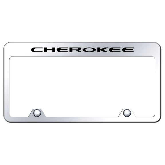 Jeep Cherokee Laser Etched Stainless Steel Truck License Plate Frame (Chrome)