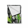 thumbnail image 2 of Plant Soft Flannel Fleece Blanket, Basalt Stones with Bamboo Leaves Sticking Water Droplets Harmony of Nature, Cozy Plush for Indoor and Outdoor Use, 50" x 70", Dark Taupe Lime Green, by Ambesonne, 2 of 6
